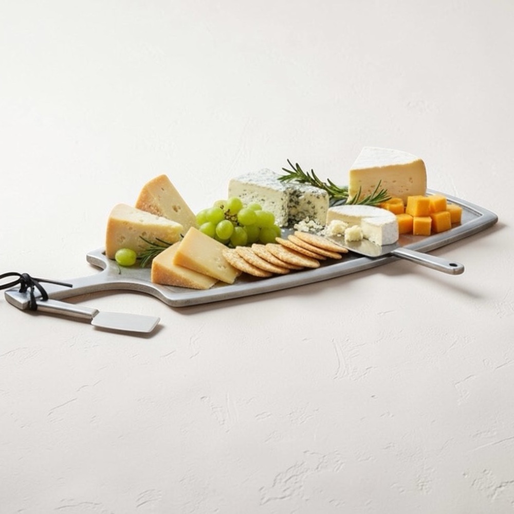 Lunares Cheese Board and Knife Metal set